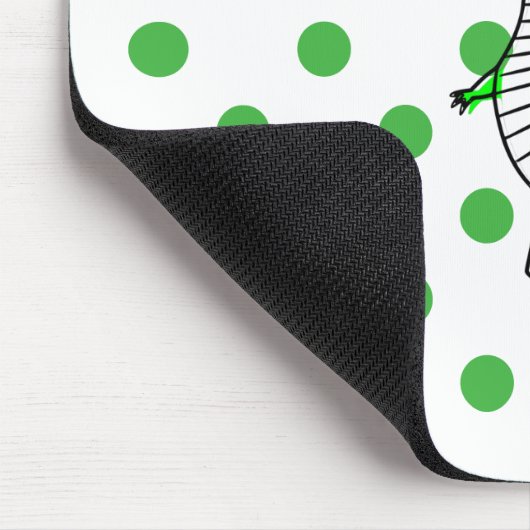 緑の恐竜の緑の水玉模様 マウスパッド (コーナー)