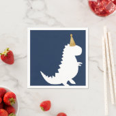 緑の恐竜の誕生日テーマ男の子のシャワー昼寝 スタンダードカクテルナプキン (インサイチュ)