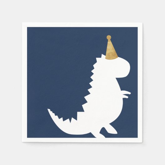 緑の恐竜の誕生日テーマ男の子のシャワー昼寝 スタンダードカクテルナプキン (正面)