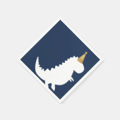 緑の恐竜の誕生日テーマ男の子のシャワー昼寝 スタンダードカクテルナプキン (角)