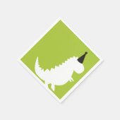 緑の恐竜の誕生日テーマ男の子のシャワー スタンダードカクテルナプキン (角)