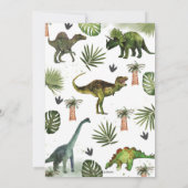 緑の恐竜の誕生日パーティストンプチョンプロア 招待状 (裏面)