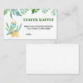 緑の恐竜の赤ちゃんシャワーおむつラッフル 名刺 (正面/裏面)