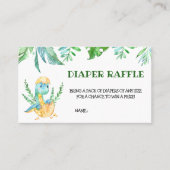 緑の恐竜の赤ちゃんシャワーおむつラッフル 名刺 (正面)