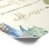 緑の恐竜の赤ちゃんシャワー封筒ステーション ポスター (角)