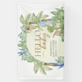 緑の恐竜の赤ちゃんシャワー 横断幕 (縦)