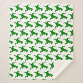 緑の恐竜クリスマス シェルパブランケット (正面)