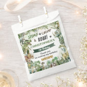 緑の恐竜ジュラシック男の子の誕生日パーティー フェイバーバッグ (クリップ留めされた状態)