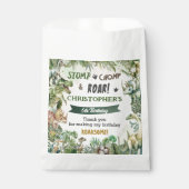 緑の恐竜ジュラシック男の子の誕生日パーティー フェイバーバッグ (正面)