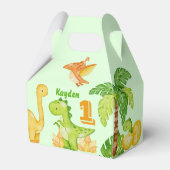 緑の恐竜パーソナライズされたパーティーパック フェイバーボックス (正面サイド)