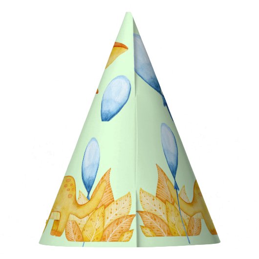 緑の恐竜パーソナライズされたパーティー帽子 パーティーハット (裏面)