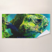 緑の恐竜 バスタオル (バスタオル)