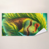 緑の恐竜 バスタオル (バスタオル)