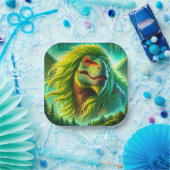 緑の恐竜 ペーパープレート (パーティー)