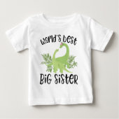 緑の恐竜 世界で一番の姉 ベビーTシャツ (正面)