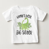 緑の恐竜 世界で最高の姉 ベビーTシャツ (正面)