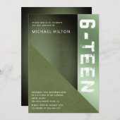 緑の恨み色ブロックボーイsweet sixteeninvita 招待状 (正面/裏面)