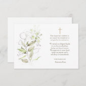 緑の悔やみや弔慰サンキューカード サンキューカード (正面/裏面)