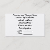 緑の悪鬼の超常的な名刺 名刺 (裏面)