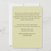 緑の愛する記憶木追悼式 招待状 (裏面)