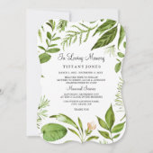 緑の愛の記憶のメモリアル発表 招待状 (正面)