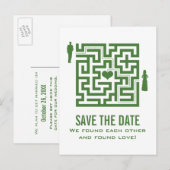 緑の愛の迷路の日付のはがきを保存 案内ポストカード (正面/裏面)