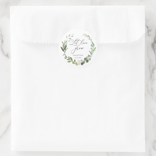 緑の愛を成長させるラウンドクラシックステッカー ラウンドシール (バッグ)