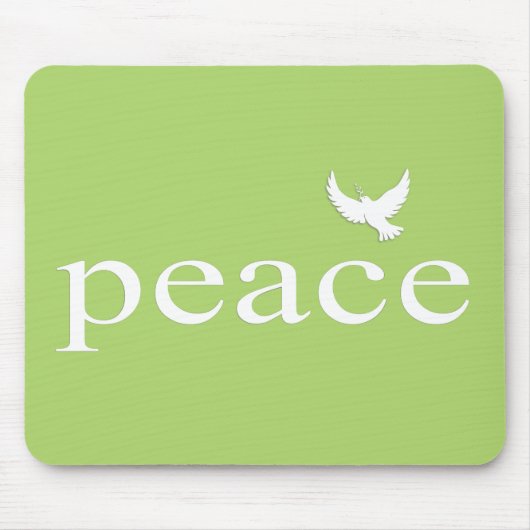 緑の感動的な平和引用文 マウスパッド (正面)