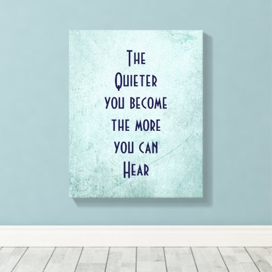 緑の感動的ヴィンテージテクスチャの引用文 キャンバスプリント (インサイチュ (ウッドフロア))