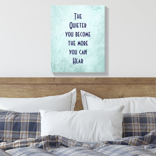 緑の感動的ヴィンテージテクスチャの引用文 キャンバスプリント (インサイチュ (寝室))