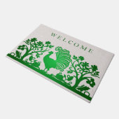 緑の感謝祭トルコフローラ形式 ドアマット (アングル)