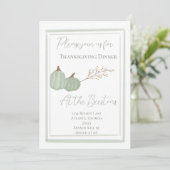 緑の感謝祭フォーマルの招待状 招待状 (スタンド正面)