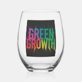 緑の成長:ガラス鮮やかデザイン ステムなしワイングラス (正面)