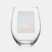 緑の成長:ガラス鮮やかデザイン ステムなしワイングラス (裏面)