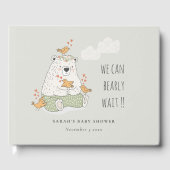 緑の我々はベアバードの赤ちゃんシャワーを待つことができる ゲストブック (正面)