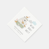 緑の我々はベアバードの赤ちゃんシャワーを待つことができる スタンダードカクテルナプキン (角)