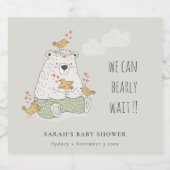 緑の我々はベアバードの赤ちゃんシャワーを待つことができる ビールラベル (シングルラベル)