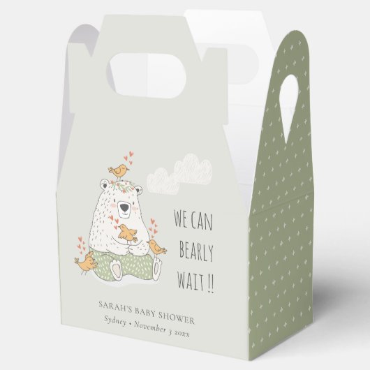 緑の我々はベアバードの赤ちゃんシャワーを待つことができる フェイバーボックス (オープン)