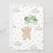 緑の我々は赤ちゃんのシャワーを待つことができる 招待状 (裏面)