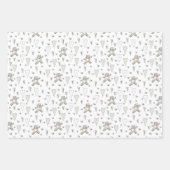 緑の我々はbearly待つことができテディベア赤ちゃんシャワー ラッピングペーパーシート (正面)