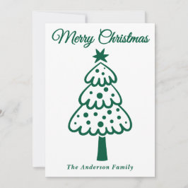 緑の手お洒落引きクリスマスツリー シーズンカード