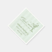 緑の手でTiniの赤ちゃんシャワーを1つ描画 スタンダードカクテルナプキン (角)