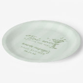 緑の手でTiniの赤ちゃんシャワーを1つ描画 ペーパープレート (アングル)