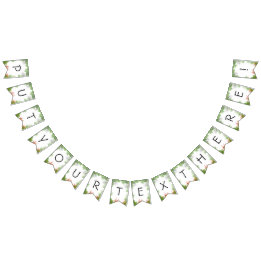 緑の手のひらとビブラを持つ熱帯のバンティングバナー バンティングフラッグ