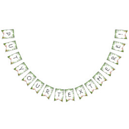 緑の手のひらとビブラを持つ熱帯のバンティングバナー バンティングフラッグ