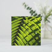 緑の手のひらを使用したフラットグリーティ葉ングカード カード (スタンド正面)