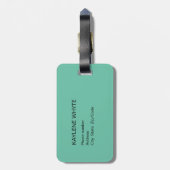 緑の手のひら葉の荷物タグ ラゲッジタグ (裏面縦)