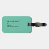 緑の手のひら葉の荷物タグ ラゲッジタグ (裏面横)