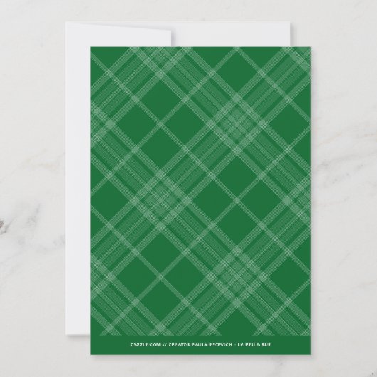 緑の手の文字のスクリプト喜びクリスマスフォト (裏面)