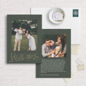 緑の手の文字"レジョイス"ホリデーフォトカード シーズンカード